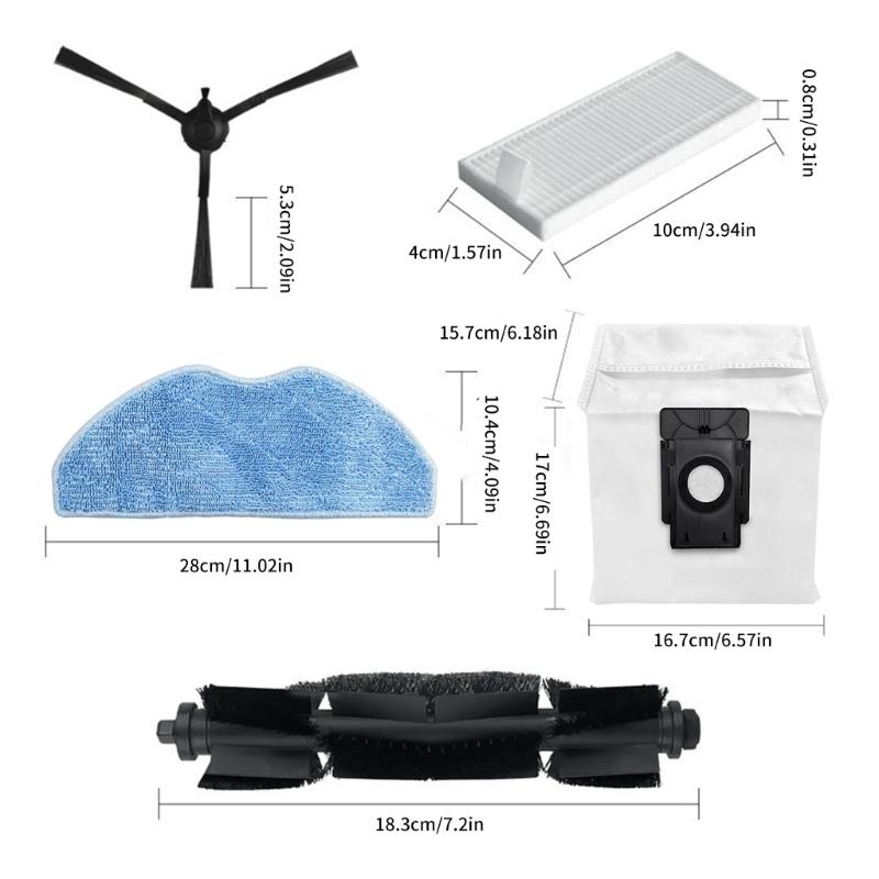 Main Brush Vacuum Cleaner Dust Bag Side Brush Replacement Filter Sweeping Robot Accessories for Various Floor Types