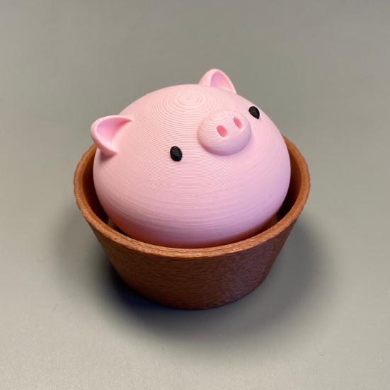 Fingertip Clicker Potted Plant Pig Shape Decompression Toy Press And Click Design Compact Pendant for Kids Adults