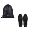 Angel Smile Royal School Grosgrain Portable Slippers LL Size Tiara Embroidered Navy Drawstring Bag Set RSSL2023001 LL (Solid Black) & (Large) 2-Piece