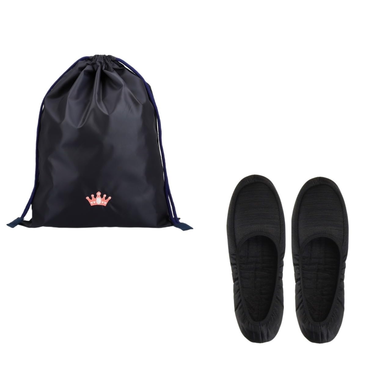 

Angel Smile Royal School Гросгрейн Портативные тапочки Размер LL Вышивка Тиара Темно-синий Набор мешочков на шнурке RSSL2023001 LL (Сплошной черный) & (большой) 2 шт чёрный