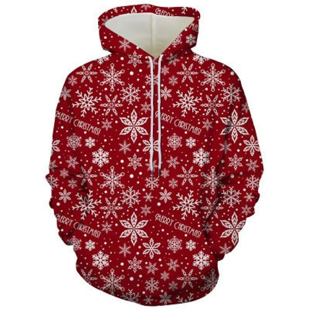 Christmas Men's Hoodie 3D Printed Long-Sleeve Hooded Sweatshirt Fall/Winter Holiday Style Casual Oversized Men's Sweatshirt Top