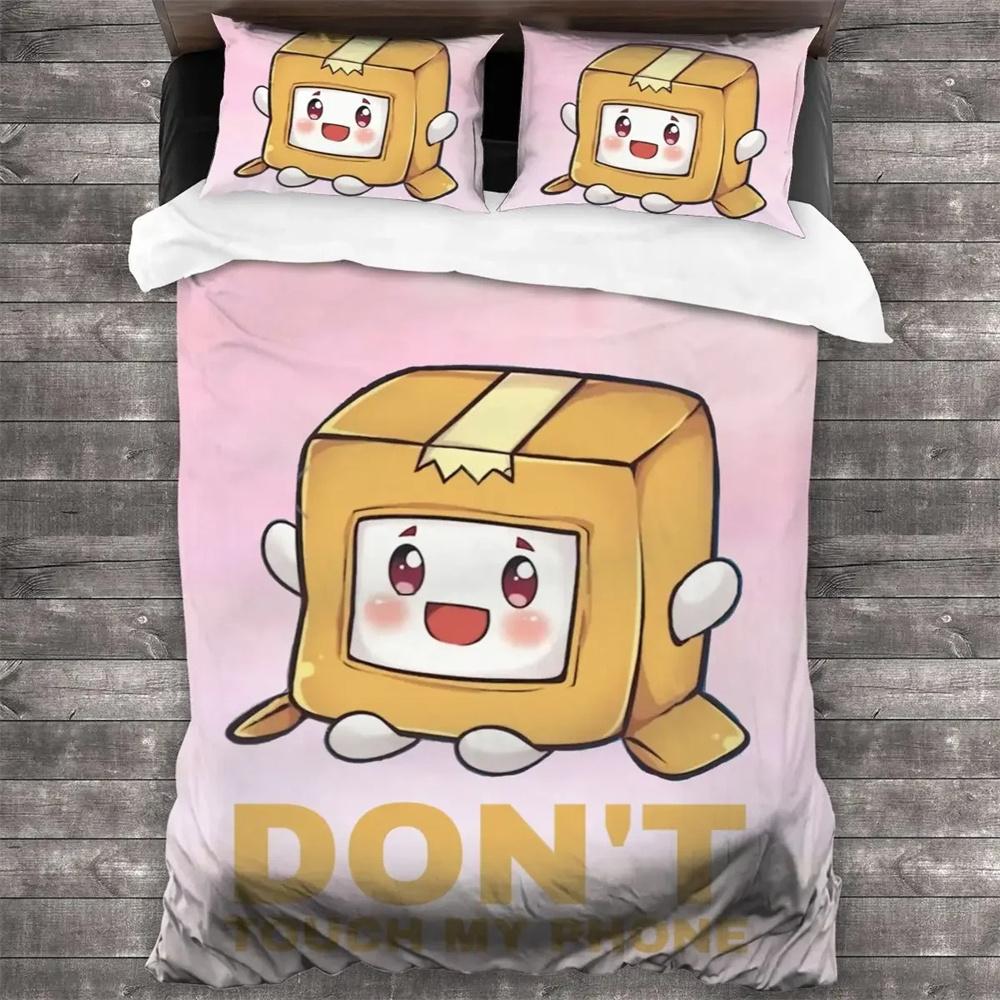 

3D Lankybox Foxy Boxy Всесезонний Комплект Постільної Білизни на Двоспальне Ліжко Single Twin Full Queen King Розмір Комплект Постільної Білизни Дорослий Дитяча Спальня Набори З Простирадлом 150X200cm-3pcs
