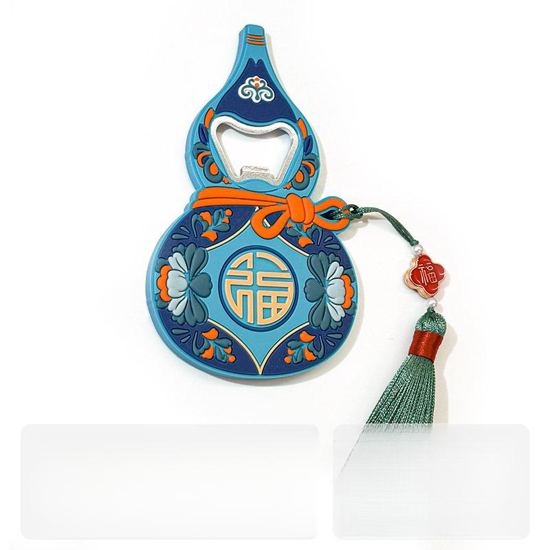 Kreativní domácí otvírák na láhve ve stylu čínských symbolů štěstí, lze přilepit na lednici pro snadné skladování, perfektní jako kreativní dárek