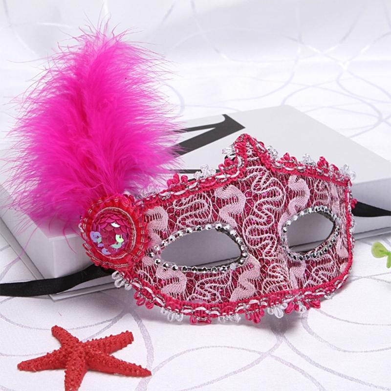 Costume Mask Feather Masquerade Mask Halloween Mardi Gras Cosplay Party Masque