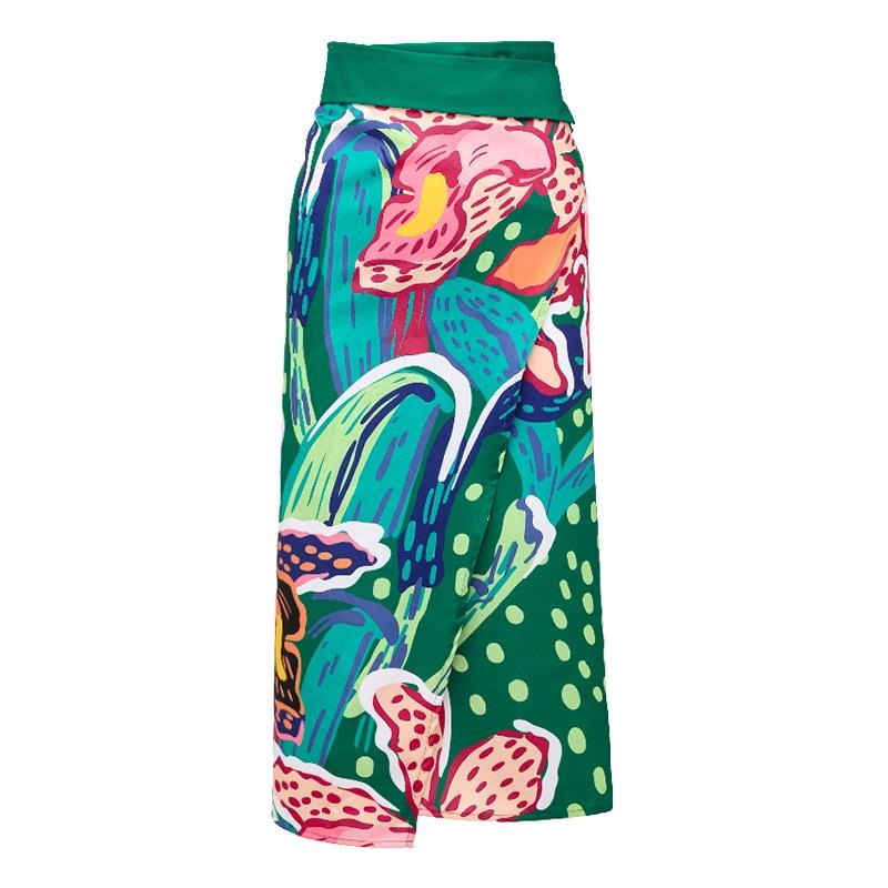 1011 European and American bikini new abstract printing high waist split swimsuit suit female explosion 11111