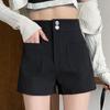 Black Suit Shorts & Matching Shoes for Women - Trendy Spring/Autumn High-Waist Slim Fit Hot Pants & Outerwear