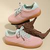 Fashion Pink Lace Up Sports Shoes Women Spring Autumn Breathable Plus Size 35-44 Sneakers Woman Suede Sewing Casual Shoes Flats
