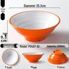 Two-Color Thickened Melamine Noodle Bowl - Large, Threaded Design for Restaurants, Perfect for Noodle Soup, Ramen, and Snail Rice Noodles