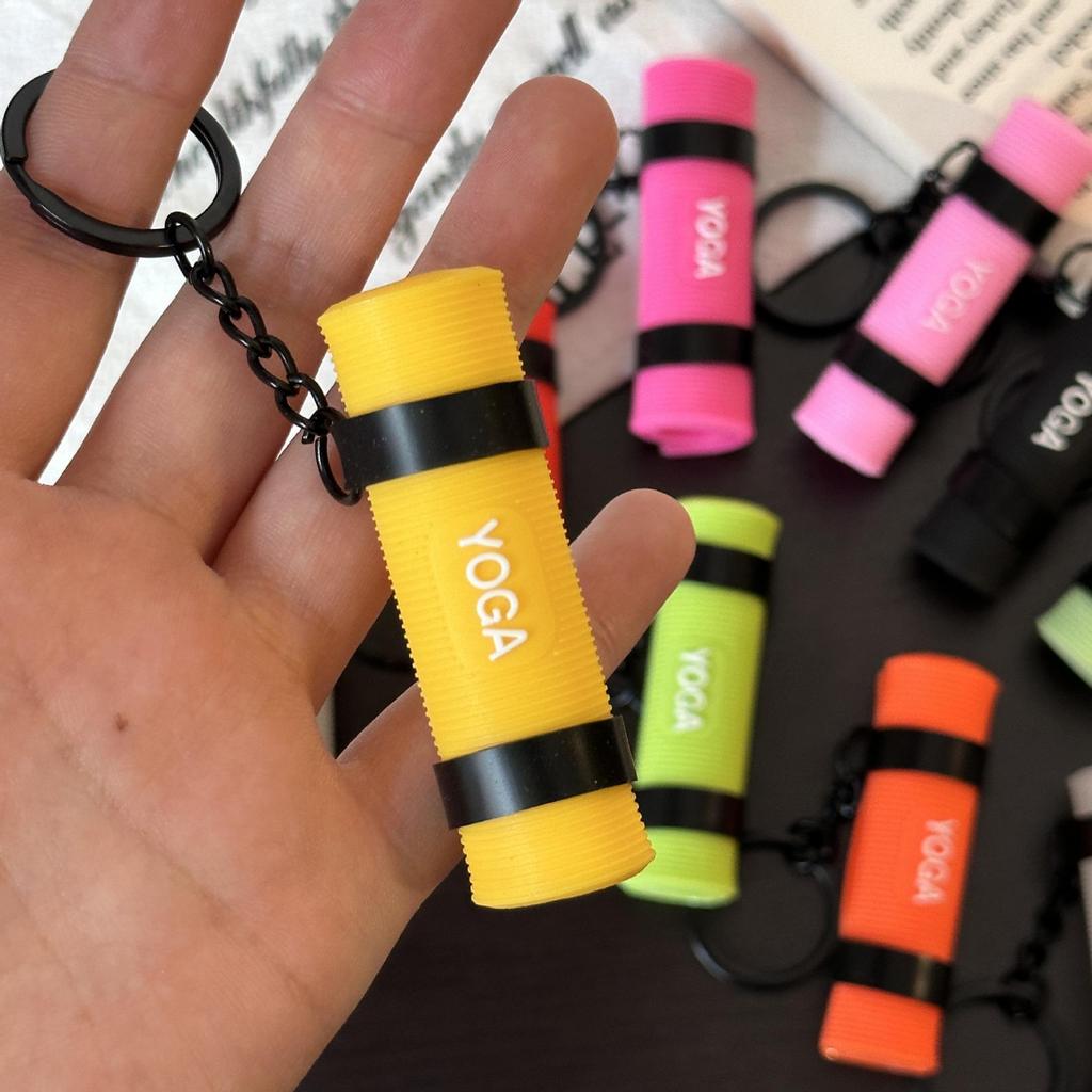 Eco-Friendly Mini Yoga Bag Keychain – Soft Rubber Fitness Pendant Gift