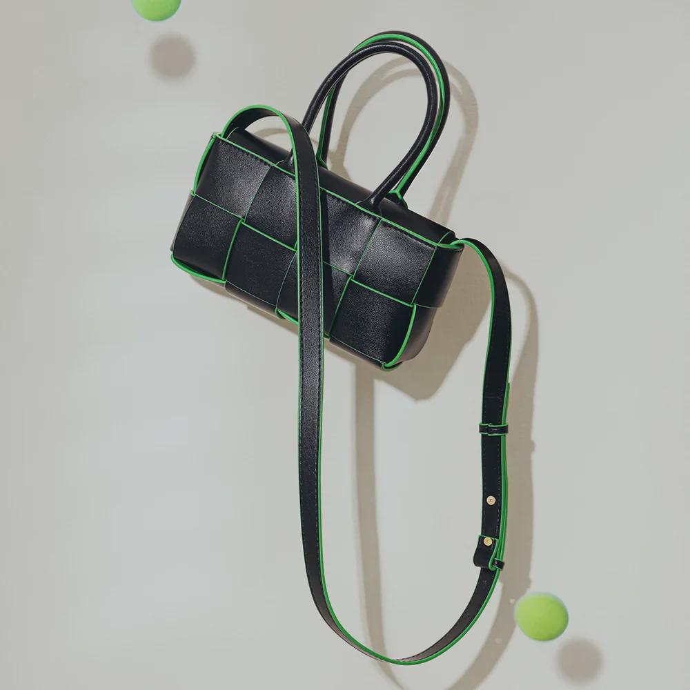 Korean Genuine Leather Woven Handbag - Stylish, High-End Crossbody & Tote for Women