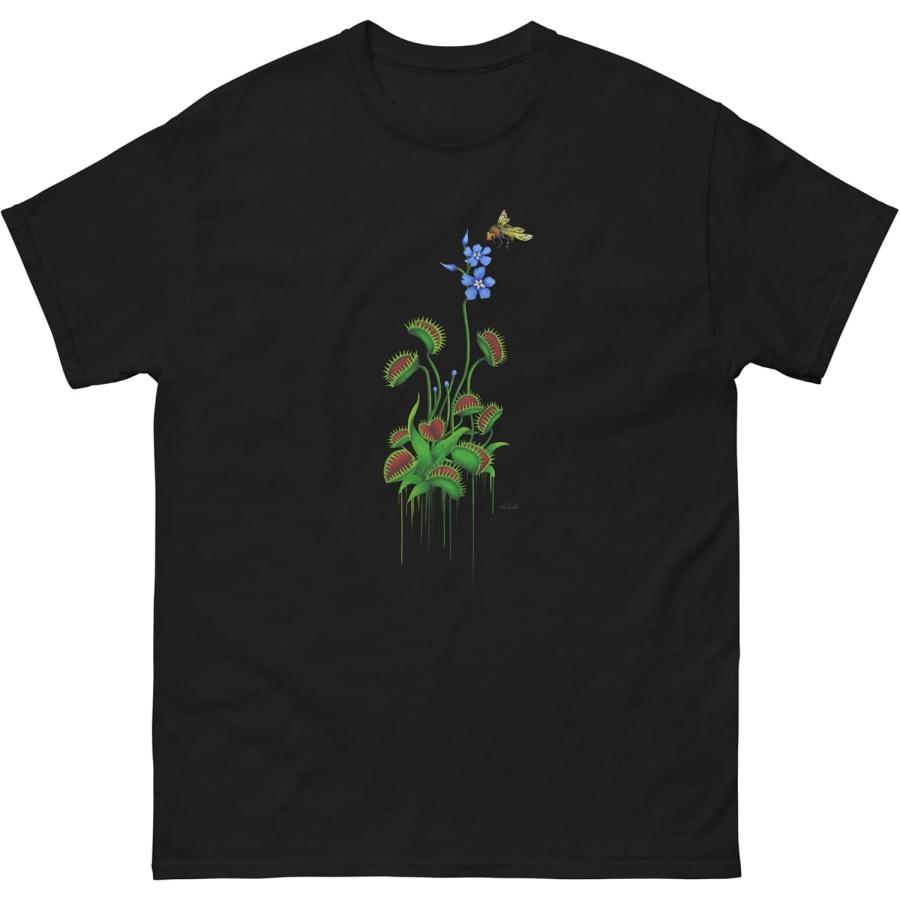Venus Fly Trap - Men s T-Shirt - Venus Fly Trap with Bee Art S