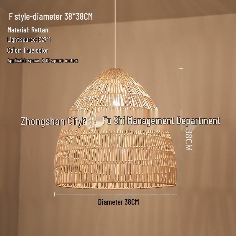 Japanese Rattan Pendant Light for Restaurant, Bar, Bedroom, Study, Tea Room, or Tatami Homestay