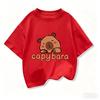 Capybara Print Cotton T Shirt For Kids Boy 312Years Anime Cute Capibara Shortsleeved Tees Tops Tshirt Y2k Girl Clothes