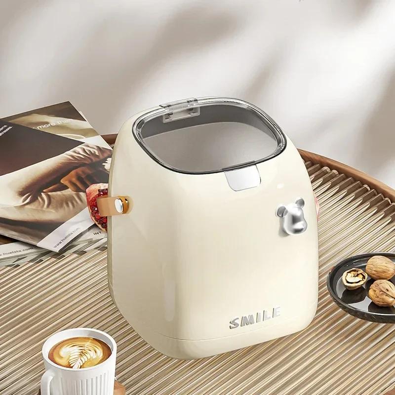 Desktop Decoration Wastebasket Trash Can Small Paper Basket Recycle Bin Handle Tissue Storage Box Deluxe Mini Household Cleaning