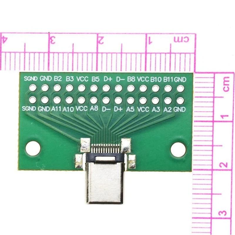 1Pcs Type C 24P 2.54Mm Connector Socket Type-C Male To Female Usb 3.1 Test Pcb Board Adapter For Data Line Wire Cable Transfer
