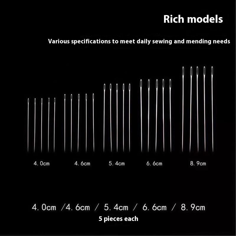 34Pcs Big Eye Sewing Needles Set, Hand Needles For Clothes Quilting Embroidery, Easy Thread Needle Kit