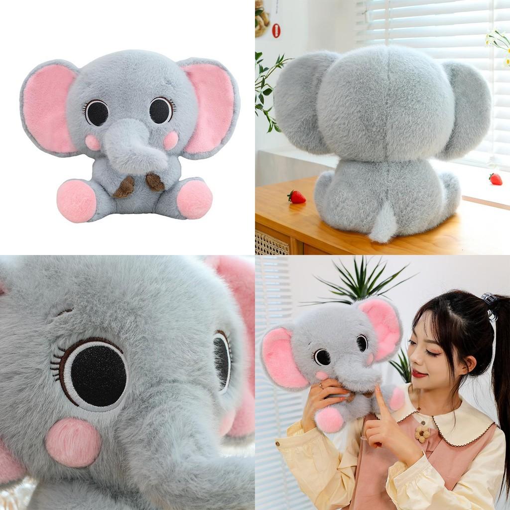 Plush Elephant Toy Cute Cartoon Accessory Ornament Children Birthday Presents