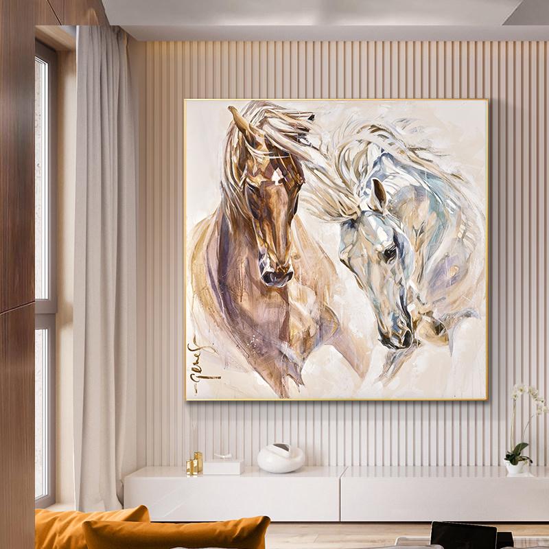 

Китайское традиционное настенное искусство Бегущая лошадь Холст Картина Плакаты с животными Настенные панно для гостиной Крыльцо Домашний декор Cuadros 30x30CM NO Frame