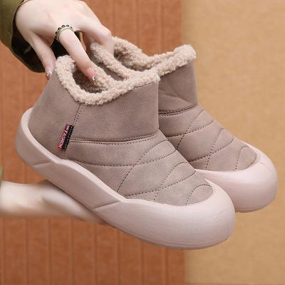 Platform Bread Shoes Winter New Velvet Thickened Warm Snow Boots Cotton Boots Non-slip Lazy Cotton Shoes