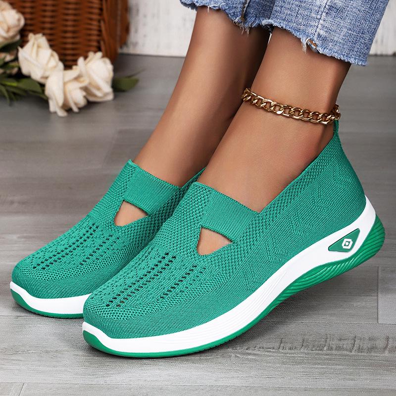 Women's Plus Size Fly-Knit Slip-On Casual Shoes - Breathable and Comfortable