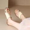 2025 Women's Modern Slippers Fashion Square Toe Round Heel Slides Shoes Women Luxury Leather Sandals Design Clip-toe Flip-flops