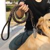 Leather Dog Leash For Large Dogs Strong Leather Braided Dog Leash With Buffer Spring Pet Traction Rope For German Shepherd Dog