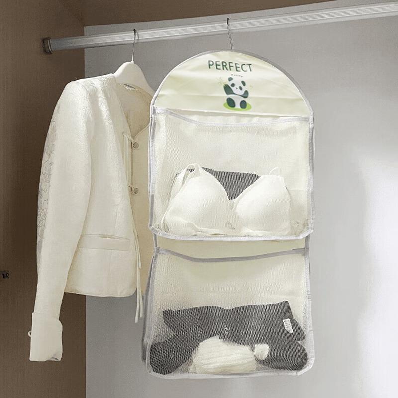 2/3-layer Mesh Storage Hanging Bag Space-saving Lightweight Durable Suitable For Bras Underwear Socks Durable