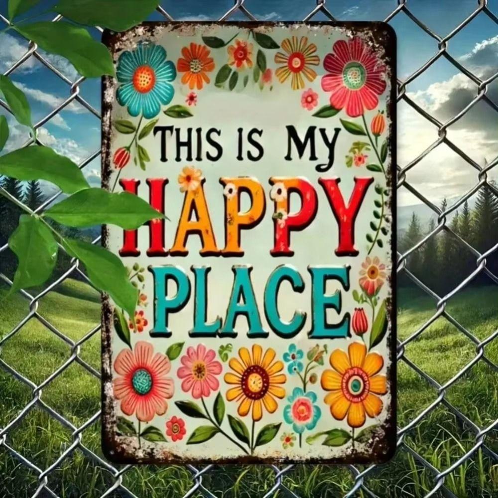 Vintage Floral Metal Wall Art Motivational Sign Home Decor