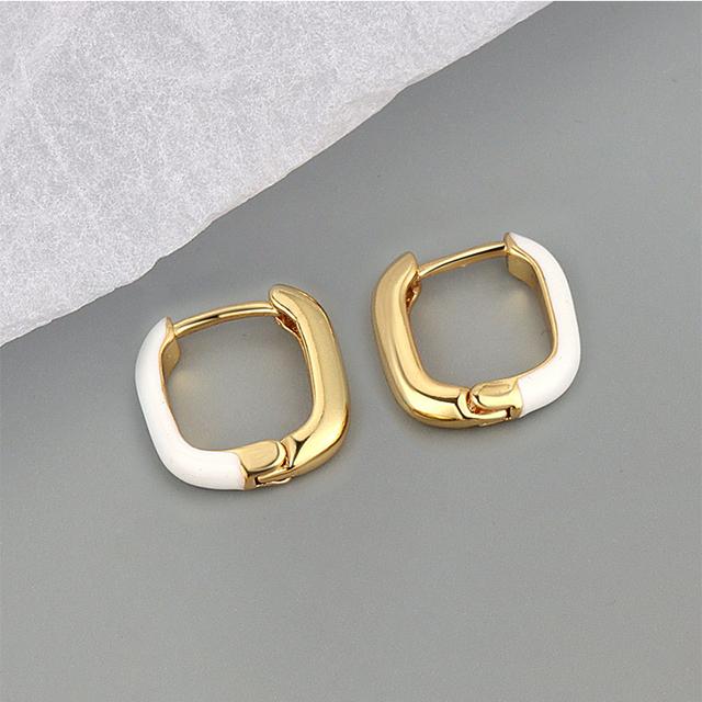 

ANENJERY геометрические квадратные красочные продолговатые серьги-кольца для женщин, модные ювелирные изделия белый