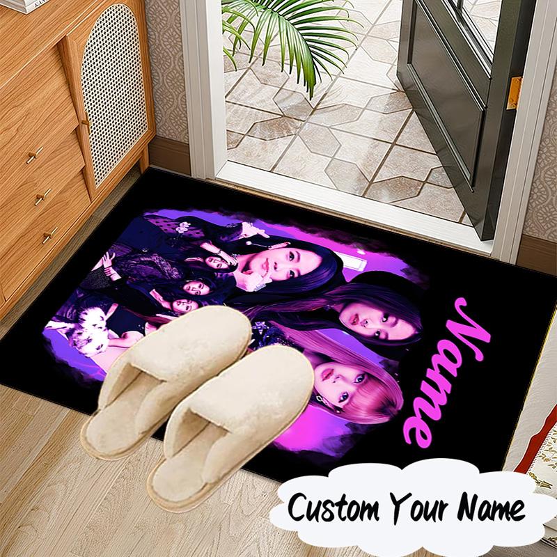 Custom Name Kpop Aesthetic Collage Carpet, Chair Rug,Area Rug for Office Bedroom Living Rooms Bedroom, Doormat Decor Christmas Fan Gifts
