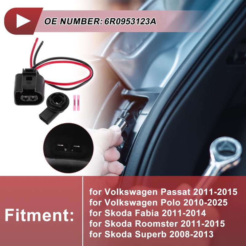 X Autohaux DRL Daytime Running Light Socket Wiring for Volkswagen Passat No.6R0953123A