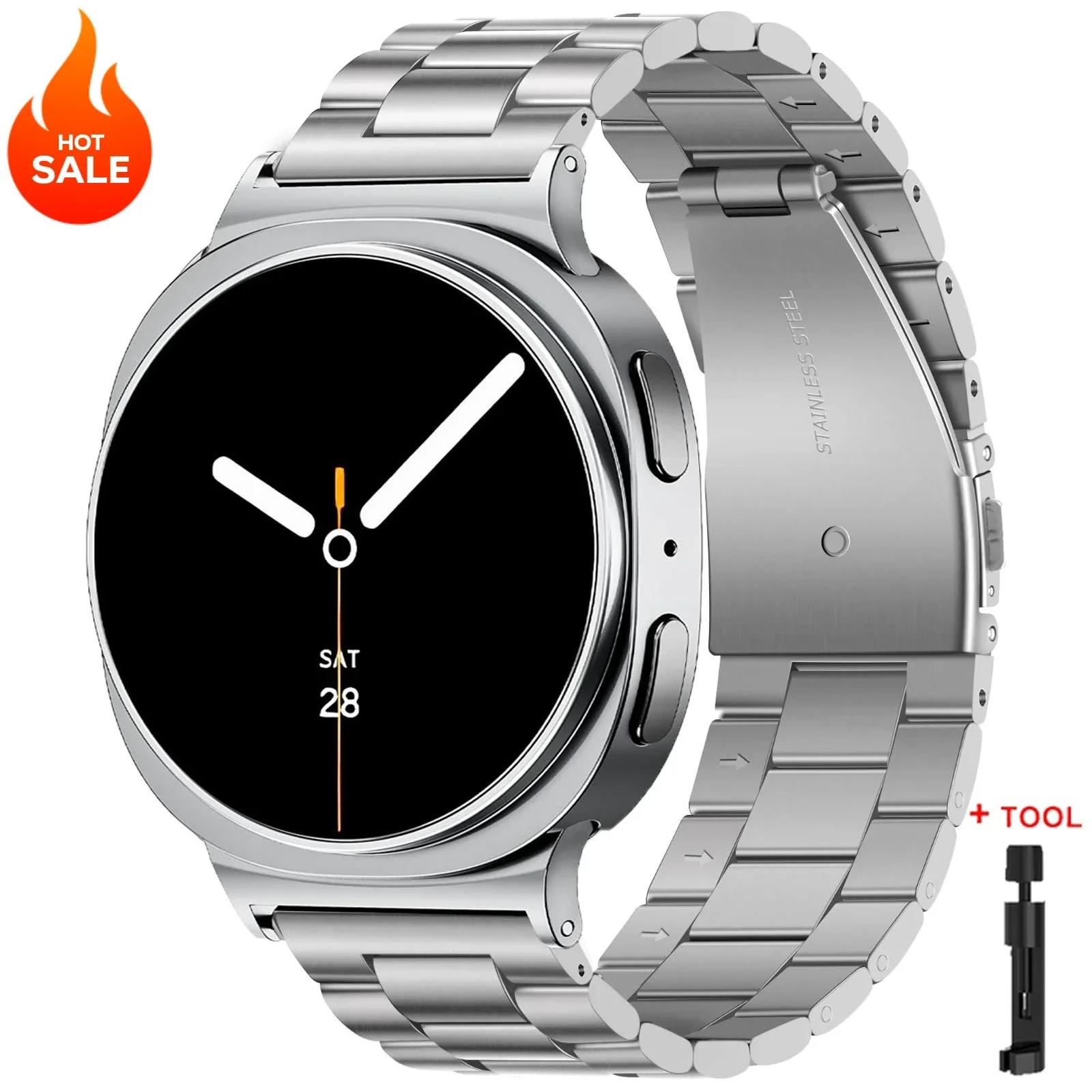 

Металлический ремешок для Samsung Galaxy Watch 8/8 Classic 40мм 44мм 46мм Ремешок из нержавеющей стали для Galaxy Watch 7 Ultra 2025 47мм Браслет Watch 8 Classic 46mm серебряный