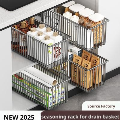 Pull Out Cabinet Organizer Basket Under The Sink Slide-out Drawer Storage Box Kitchen Sideboard Sliding Drawer Rack Shelf