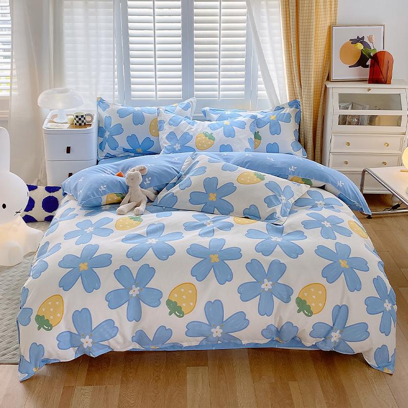 Flower Botanical Duvet Cover Set 3pcs Floral Bedding Set for Kids and Adults Comforter Covers Pillowcases, Washable Home Textil