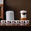 Dehua White Porcelain Glass Travel Set Outdoor Accompanying Portable Kung Fu Tea Set Business Gifts Can Be Customized