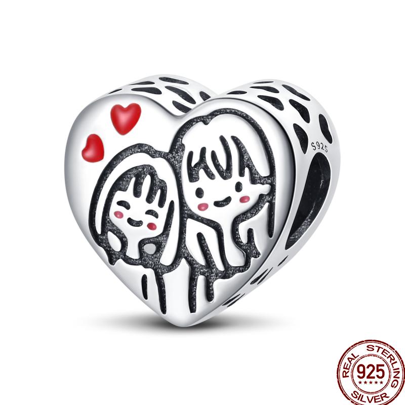 100% Copper Love Blessing Emotional Heart Shaped Beaded Beads Suitable For 3Mm Original Bracelet Diy Jewelry