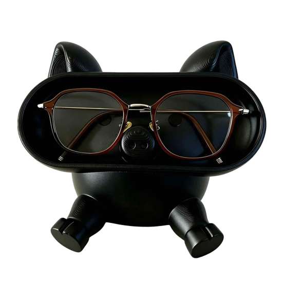 Small Space Saving Container Cartoon Pig Glasses Holder, 3D Printed Phone Stand Desktop Organizer, Bedside Table Accessory Stable Decorative Ornament