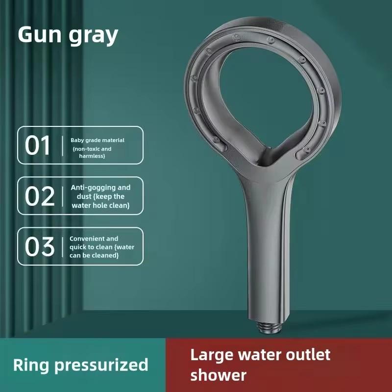 

Pressurized Showerhead Handheld Shower Head Big Panel Booster Mixer Bath Tool - Handheld Spray Faucet Accessory for Bathroom сірий колір