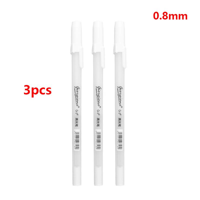 White Marker Pens Set 2.0mm Oily Waterproof White Gel Pen DIY Graffiti Sketching Paint Marker Stationery Writing School Supplies