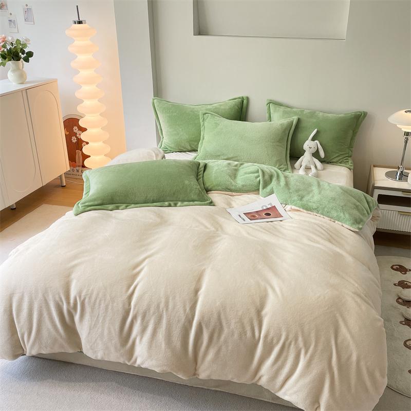 Winter Flannel Duvet Cover Solod Color Soft Warm Quilt Cover Cozy Thick Comforter Cover for Adults Children Queen King Bed Linen