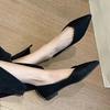 Versatile Doudou Shoes Single Shoes Women's Autumn New Pointed Head Shallow Mouth Flat Bottom Black Work Women's Shoes