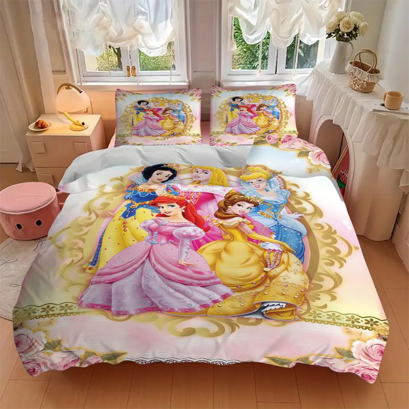 Princesses Floral Frame Print 3Pcs Bedding Setduvet Cover With 2 Bedropillowcase Home Birthday Gift