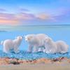 1 PC Mini Fairy Garden Model Animal  Polar Bear Figurines Simulation White Bear Miniatures
