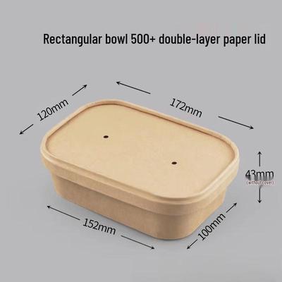 500ml Disposable Kraft Paper Takeout Bowls with Lids