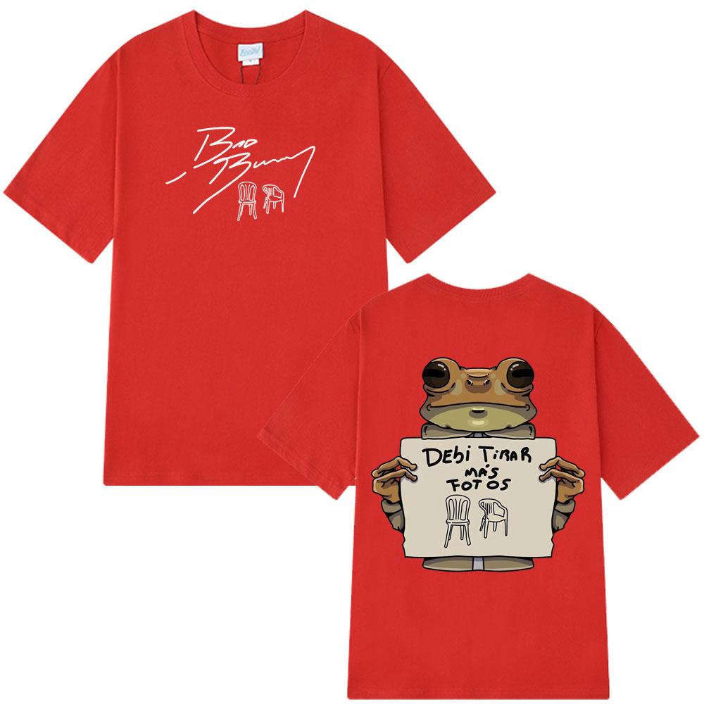 Singer Bad Bunny DTMF Album Graphic 100Cotton Shirt Men Retro Fashion 2026 New Summer Hip Hop Unisex Short Sleeve Loose Tshirt