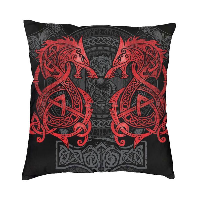 Viking Valhalla Fenrir Modern Pillow Cover Decoracion Salon The Nordic Monster Wolf Odin Cushions For Sofa