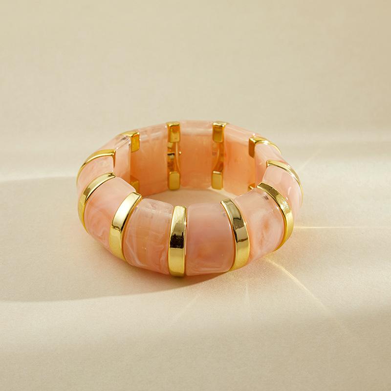 Bohemian Acrylic Elasticity Bracelet Exaggerate Women Simple Geometric Cuff Jewelry  Accessories