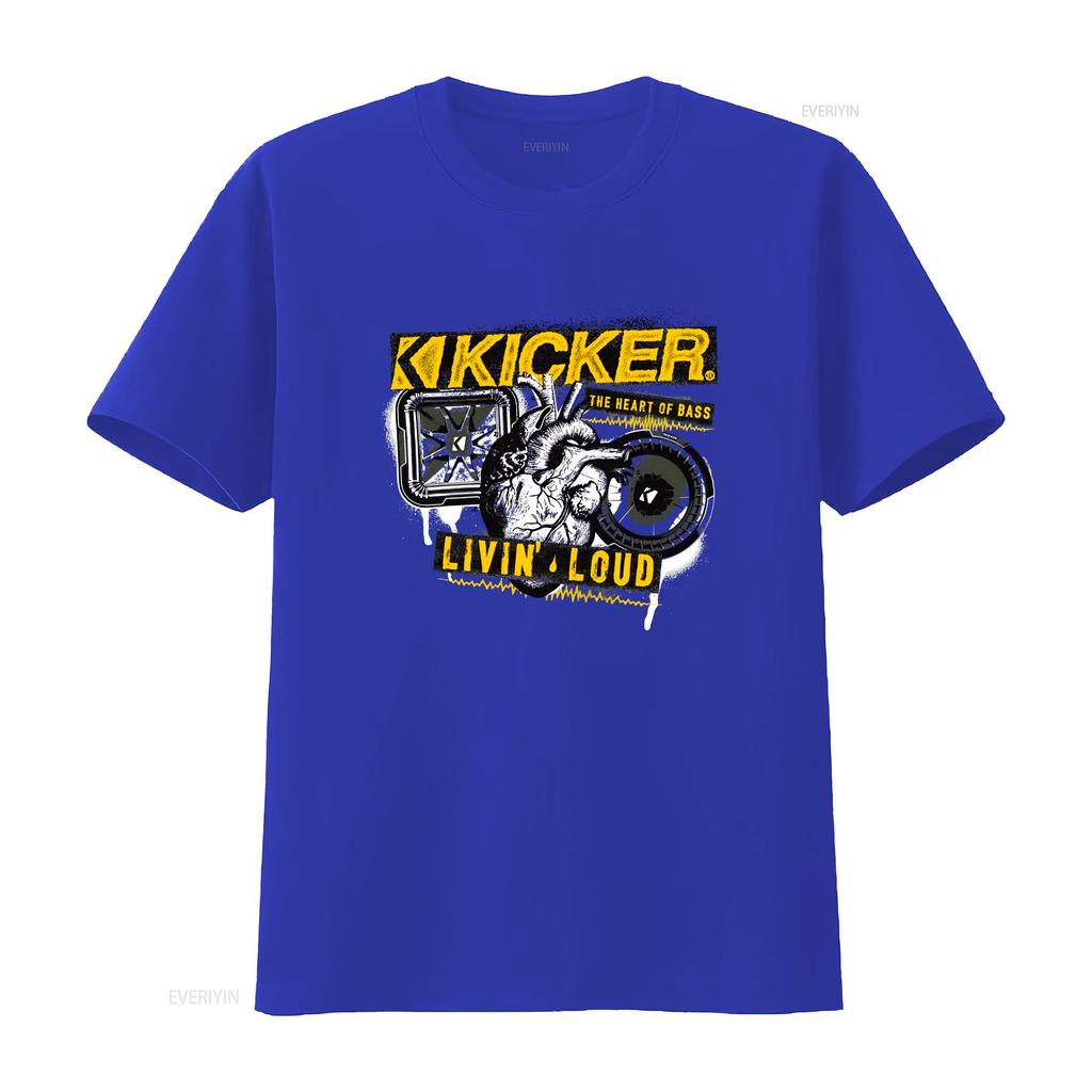 Kicker Car Audio Old School Basshead Linin Loud T Shirt Vintage Washed Graphic Fashion Slightly Versatile Homme Unisex Casual