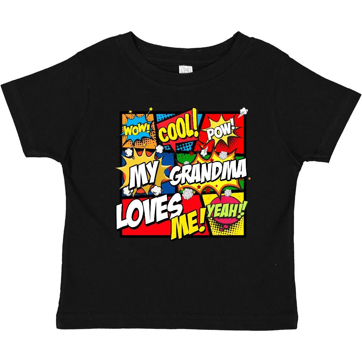 Inktastic My Grandma Loves Me Baby T-Shirt Mothers Day Superhero Grandchild Tees 120