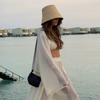 Mode K-Pop Natürlicher Strohhalm Feine Nadel Luxus Eimerhut Für Damen Neuer Sommer Sonnenschutz Fischerhut Korea Designer Beckenhut
